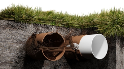 Before & After of Pipes After LightRay Technology Photo