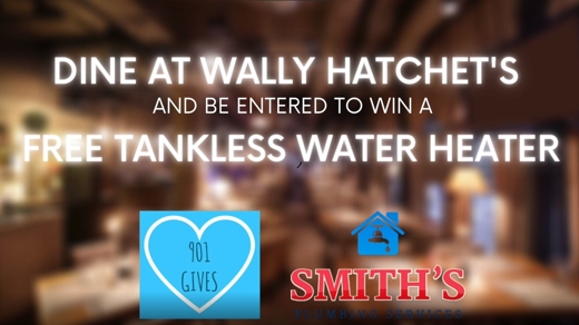 Dine At WALLY HATCHET'S And Be Entered to Win A Free Tankless Water Heater Sign
